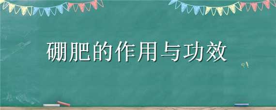 硼肥的作用与功效（硼肥的作用与功效什么时候用）