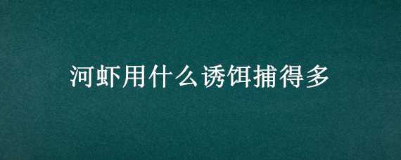 河虾用什么诱饵捕得多 捕河虾的饵料