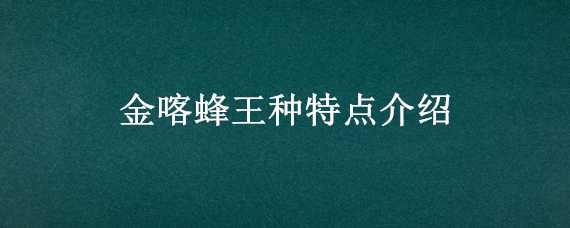 金喀蜂王种特点介绍 金喀蜂王种特点介绍视频