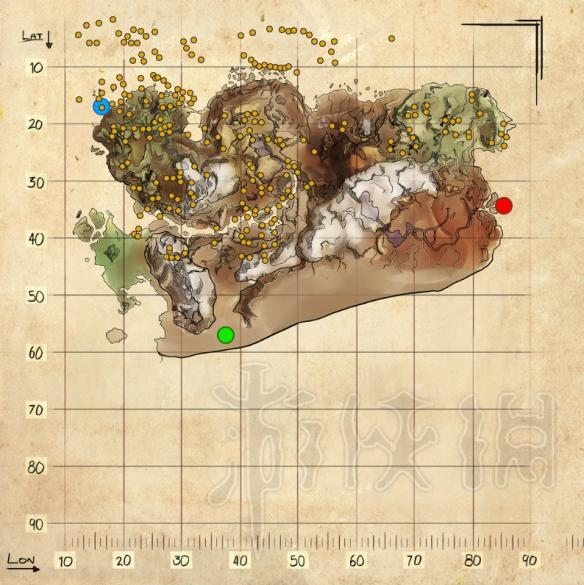 方舟生存进化仙境传说地图全资源点分布图示详解 金属
