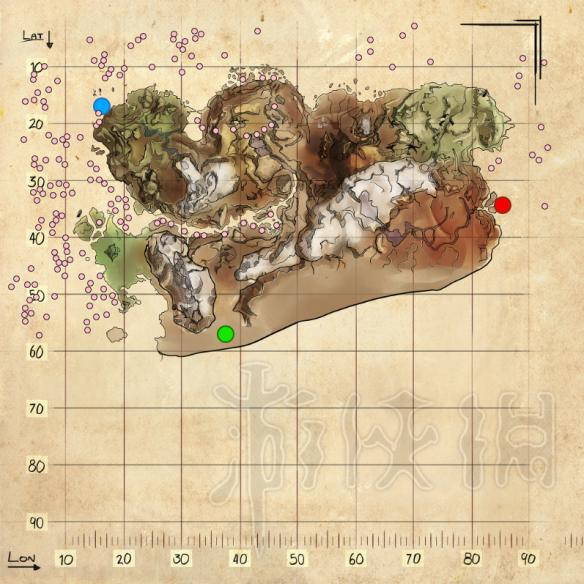 方舟生存进化仙境传说地图全资源点分布图示详解 金属
