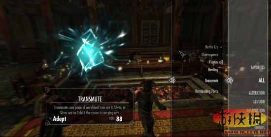 《上古卷轴5:天际》一种魔法可以点铁矿石成金矿