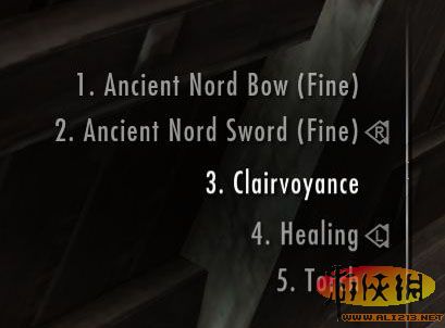 《上古卷轴5:天际》武器和魔法快捷键设置