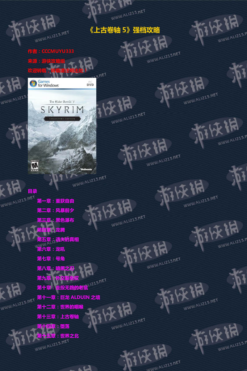 《上古卷轴5：天际》强档攻略（上古卷轴5天际最高等级）