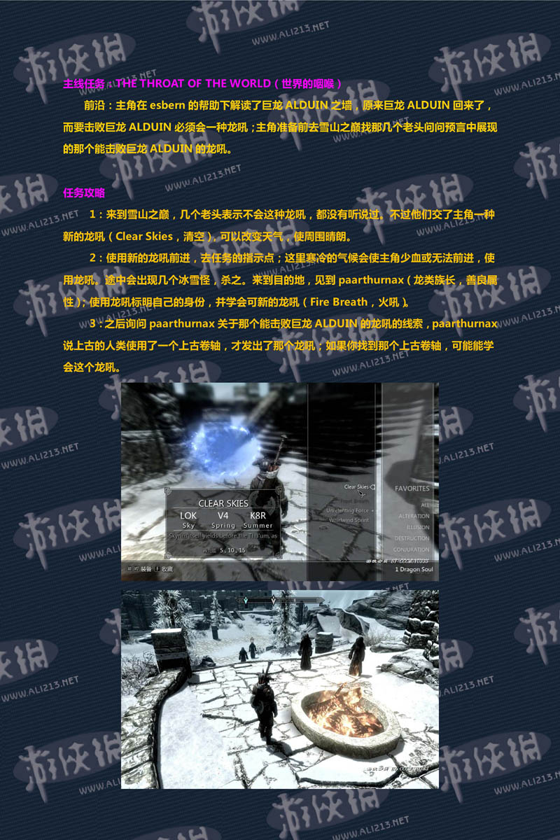 《上古卷轴5：天际》强档攻略