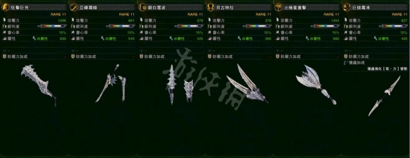 怪物猎人世界冰原霜刃冰牙龙武器有哪些 霜刃冰牙龙武器一览