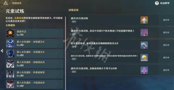 原神迷城战线元素试炼奖励是什么 原神元素试炼任务奖励一览