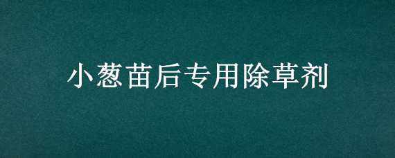 小葱苗后专用除草剂 小葱田苗后除草剂