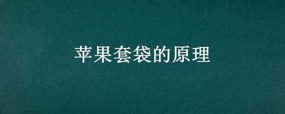 苹果套袋的原理（苹果套袋的原理是什么）