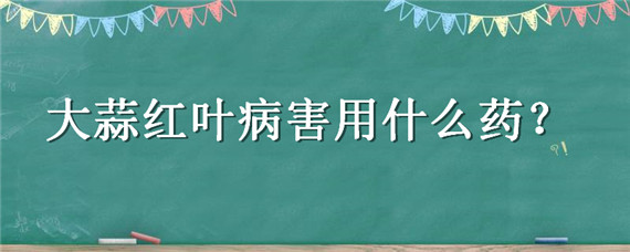 大蒜红叶病害用什么药（大蒜叶枯病用什么药防治）