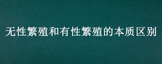 无性繁殖和有性繁殖的本质区别 有性繁殖和无性繁殖的根本区别