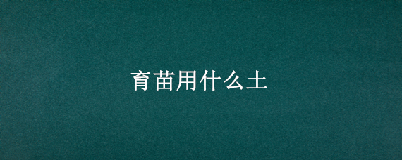 育苗用什么土（辣椒育苗用什么土）