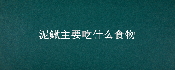 泥鳅主要吃什么食物（泥鳅平时吃什么食物）