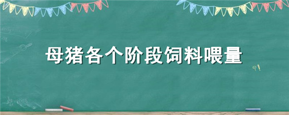 母猪各个阶段饲料喂量（母猪各阶段喂料标准）