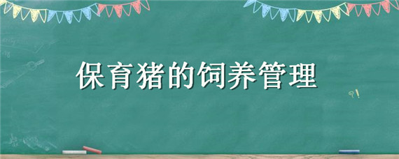 保育猪的饲养管理 保育猪的饲养管理和注意事项