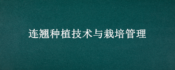 连翘种植技术与栽培管理 连翘种植技术与栽培管理及价格