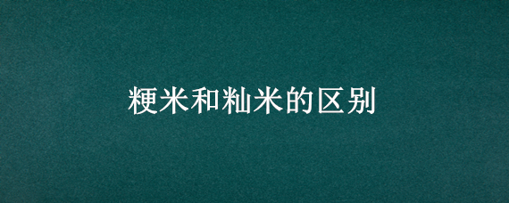 粳米和籼米的区别（粳米和籼米的区别图片）