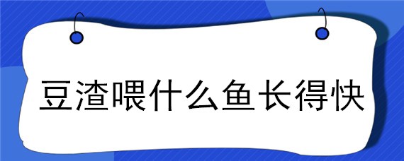 豆渣喂什么鱼长得快（豆渣喂鱼的增长速度）