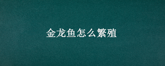 金龙鱼怎么繁殖 金龙鱼怎么繁殖产卵