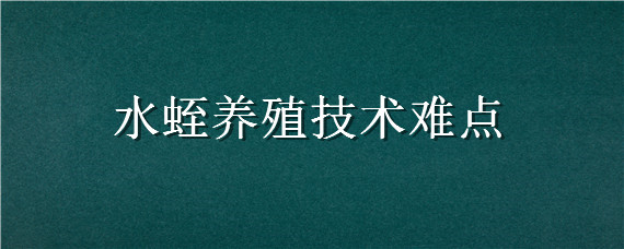 水蛭养殖技术难点 水蛭养殖最大的困难讲解