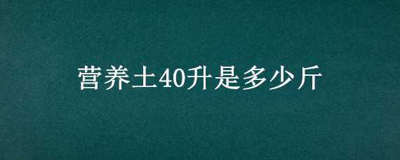 营养土40升是多少斤（营养土40l是多少斤）