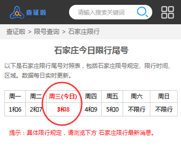 石家庄限号查询2020 石家庄限号查询2020
