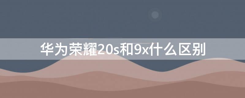 华为荣耀20s和9x什么区别