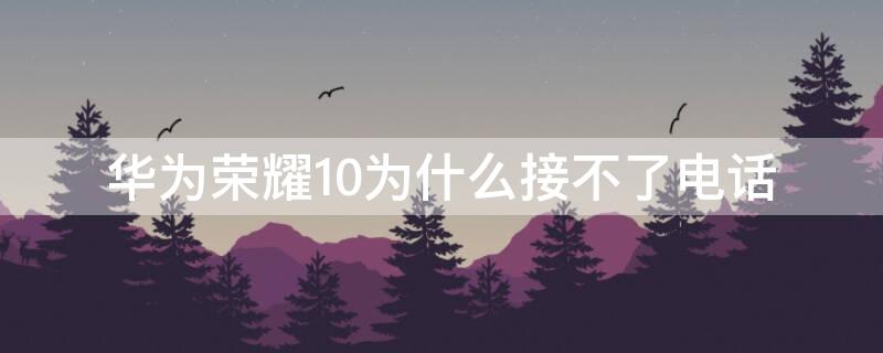 华为荣耀10为什么接不了电话