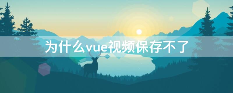 为什么vue视频保存不了