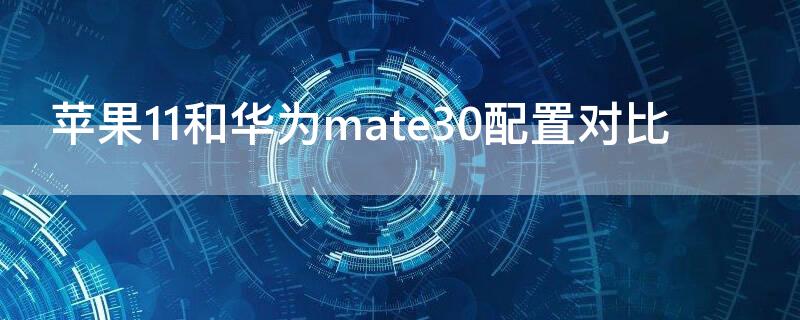 iPhone11和华为mate30配置对比