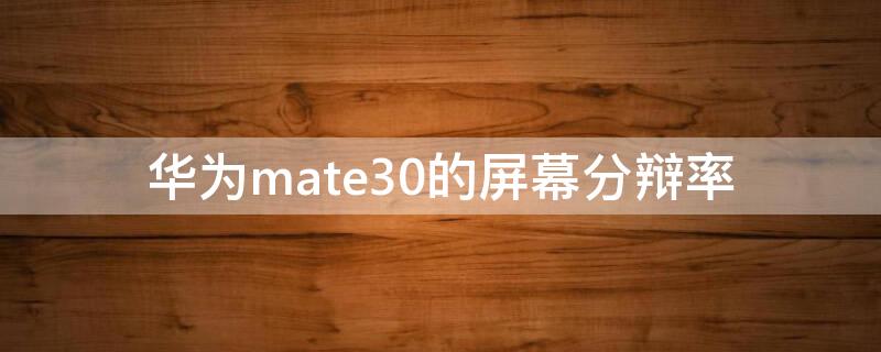 华为mate30的屏幕分辩率