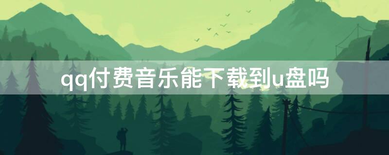 qq付费音乐能下载到u盘吗