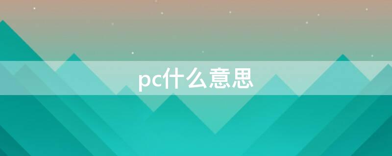 pc什么意思