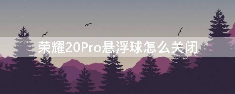 荣耀20Pro悬浮球怎么关闭