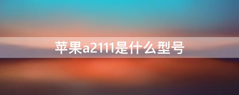 iPhonea2111是什么型号