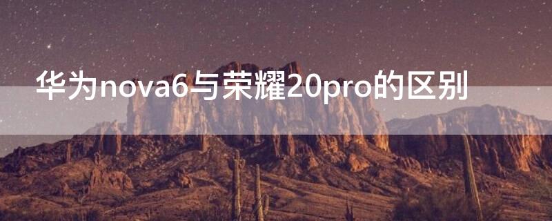 华为nova6与荣耀20pro的区别