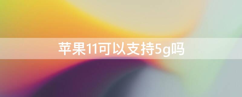 iPhone11可以支持5g吗