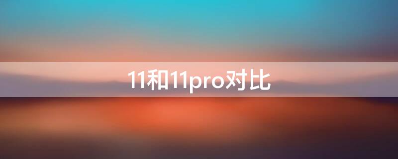 11和11pro对比