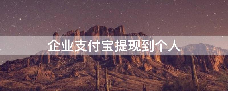 企业支付宝提现到个人