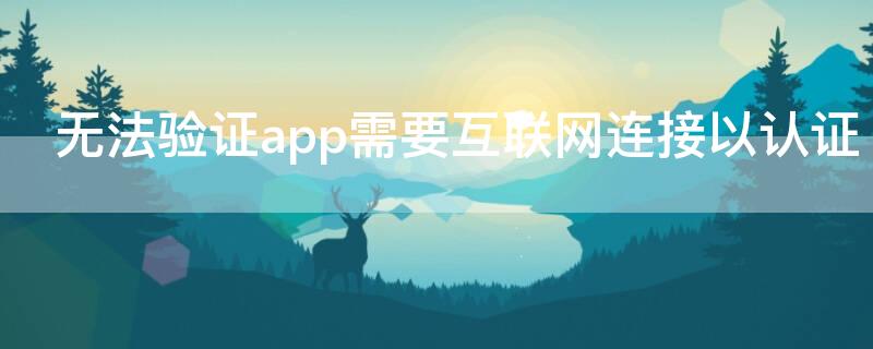 无法验证app需要互联网连接以认证