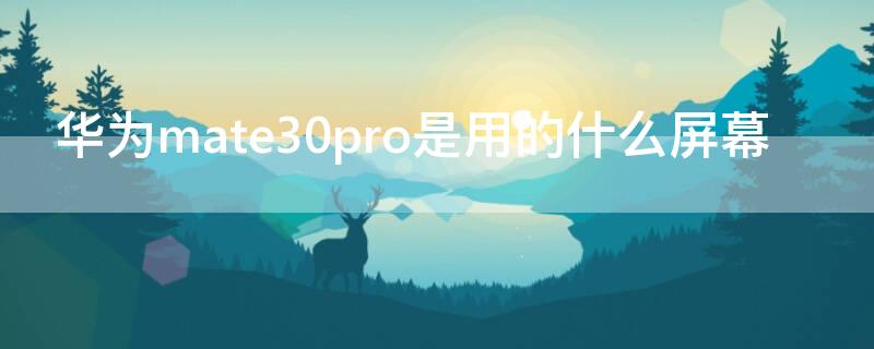 华为mate30pro是用的什么屏幕