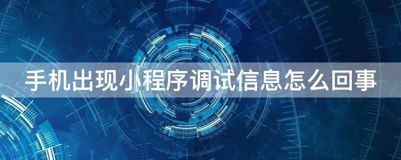 手机出现小程序调试信息怎么回事