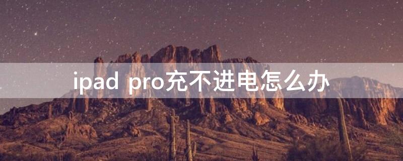 ipad pro充不进电怎么办