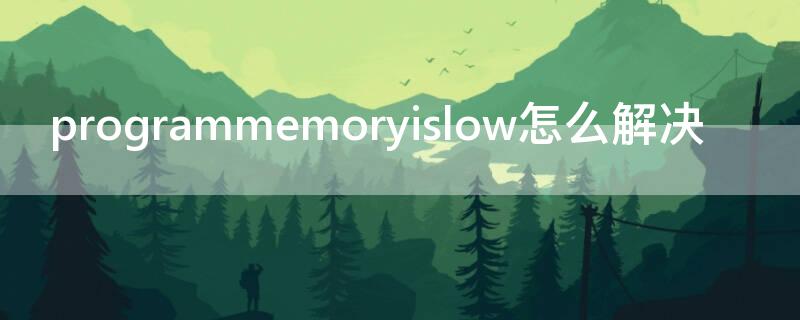 programmemoryislow怎么解决