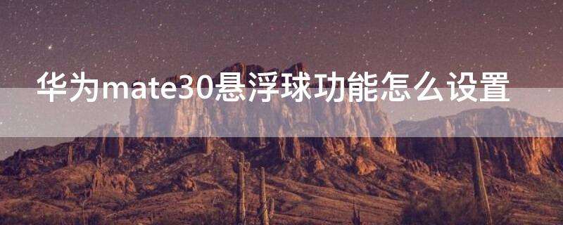 华为mate30悬浮球功能怎么设置