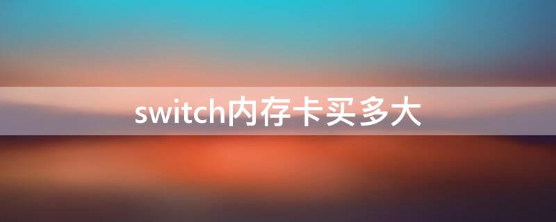 switch内存卡买多大