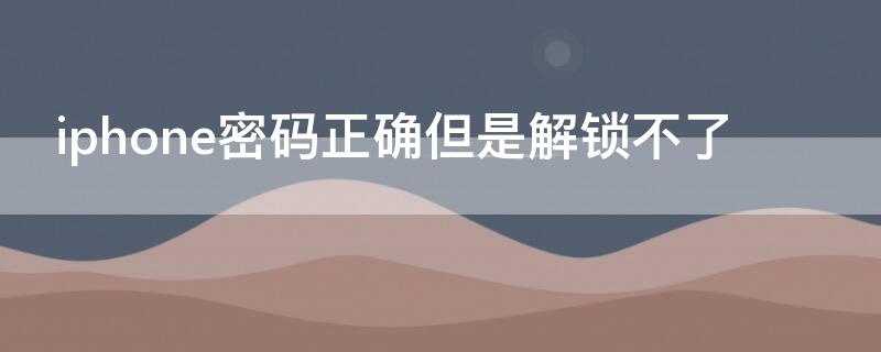 iPhone密码正确但是解锁不了