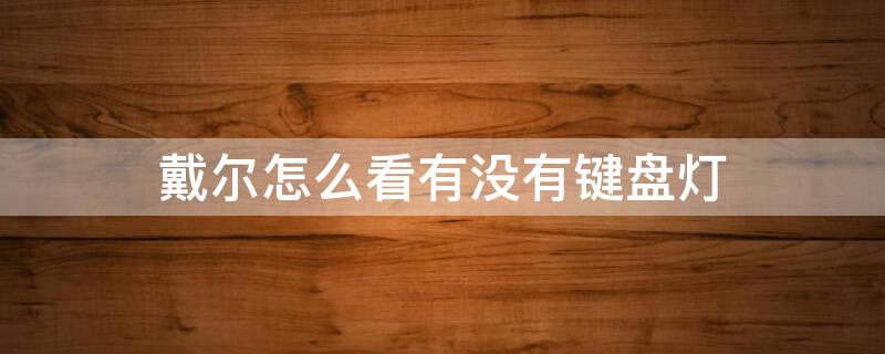 戴尔怎么看有没有键盘灯