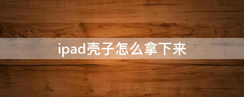 ipad壳子怎么拿下来