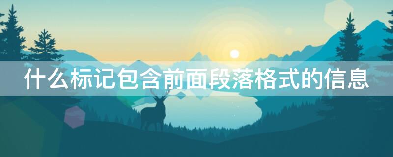 什么标记包含前面段落格式的信息